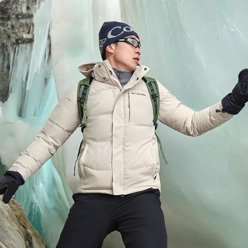Columbia Мужская пуховая куртка Columbia Trail Down Jacket с технологией Omni-Heat, цвет хаки, артикул XE2522-278