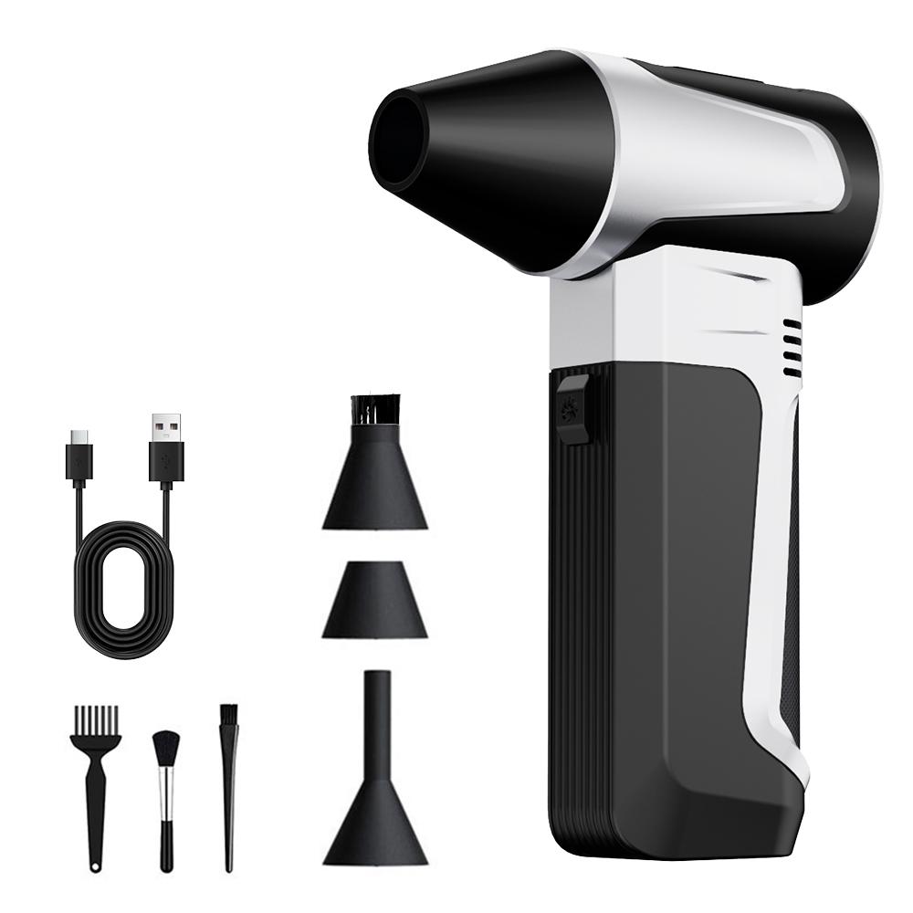 Зарядка Type-C Турбовентилятор 130000 об/мин Вентилятор для автомобиля 5 выходных сопел Портативный обдув Снег Очистка Воздуходувка Инструмент Электрический пылесос для воздуха