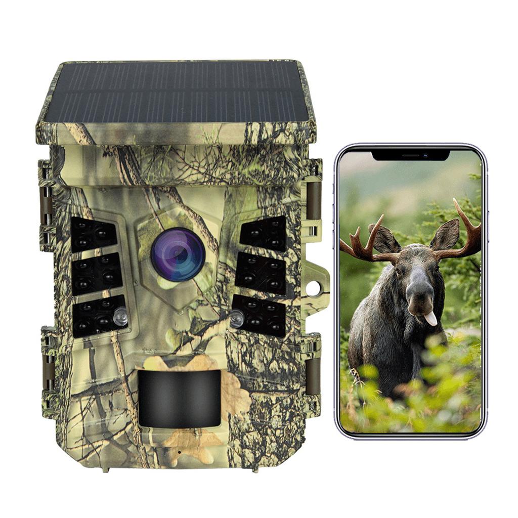 IP66 Trail Camera, Solar Powered Camera with Night , 32MP WiFi Trail Camera for Outdoor Use