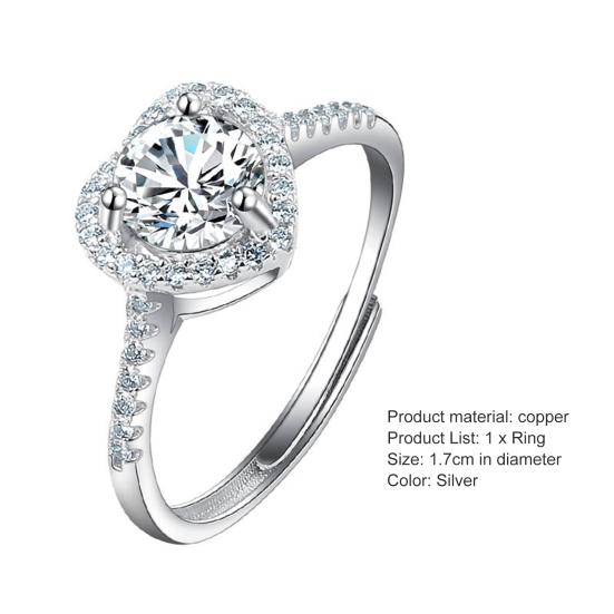 Женское кольцо в форме сердца с кубическим цирконием, ювелирные изделия, блестящее кольцо на палец для свадебной вечеринки, выпускного вечера