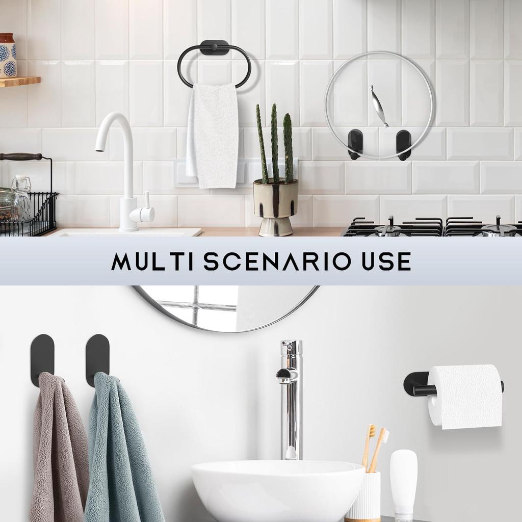 Комплект фурнитуры для ванной из нержавеющей стали, держатель для полотенец без сверления, самоклеящийся держатель для туалетной бумаги, крючок для халата, аксессуары для ванной комнаты
