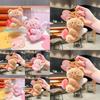 Cute Cartoon Cream Bear Stretchy Plush Keyring Keychain Soft Toy Decorative Accessory Gift
