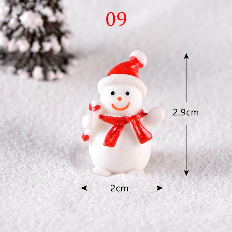 1PC Gifts Santa Claus Miniatures Christmas Tree Resin Figurines Snowman Fairy Garden Decor