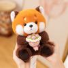 Cute Red Panda Hug Flower Bouquet Stuffed Animals Raccoon Plush Toy Groundhog Plushie Toy Valentine's Day Gift Confession Gift
