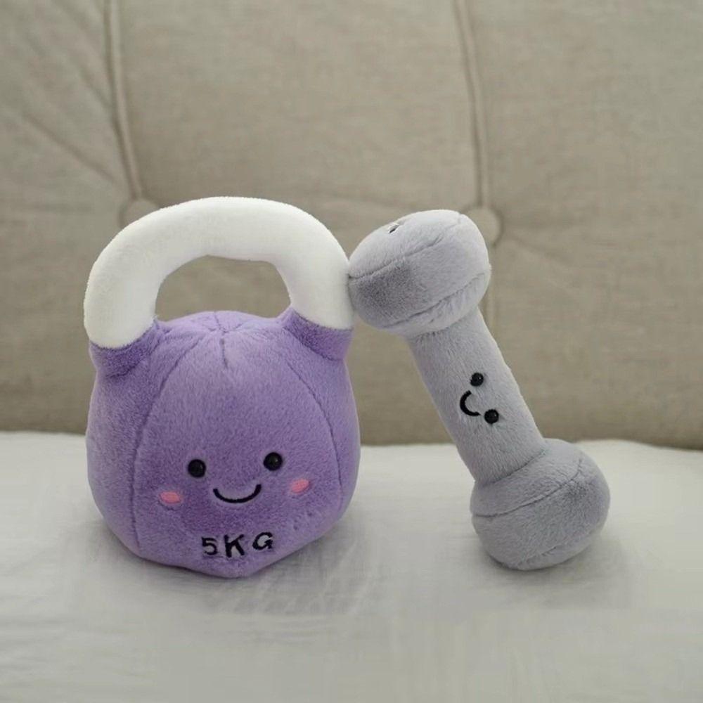Cute Plush Toy Kettlebell Dumbbell Plush Companion Doll Stuffed Pillow  Birthday Xmas Gifts for Kid