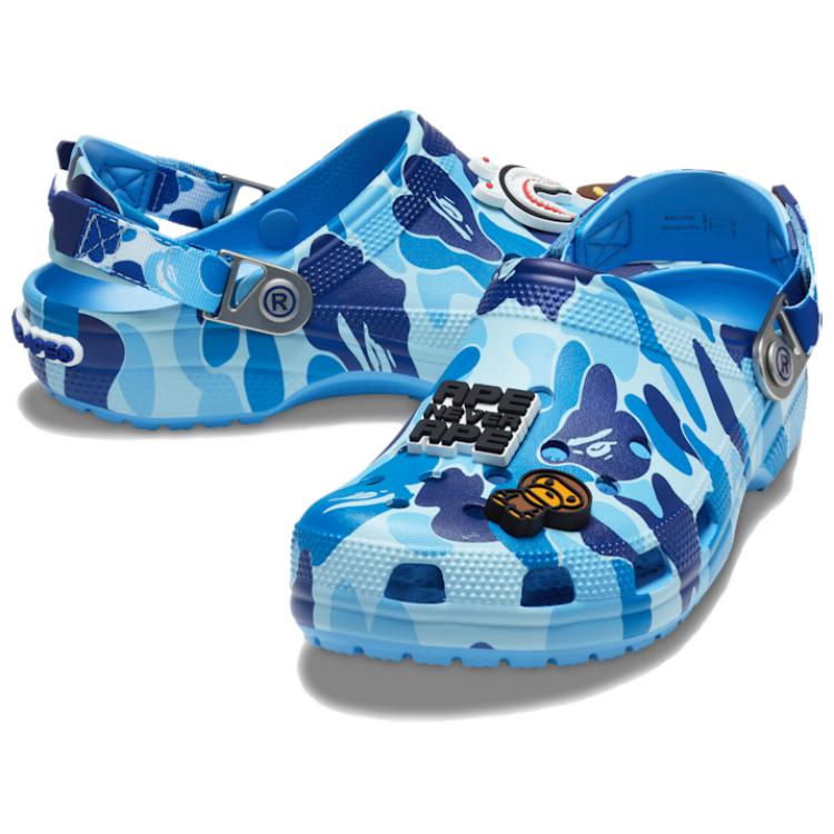 BAPE x Crocs Classic Clog ABC Camo - Синие Унисекс Кроссовки 209627-4TB