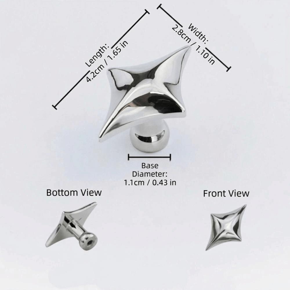 Zinc Zinc Zinc Alloy Cabinet Knobs Four Point Star Furniture Handles Storage Drawers
