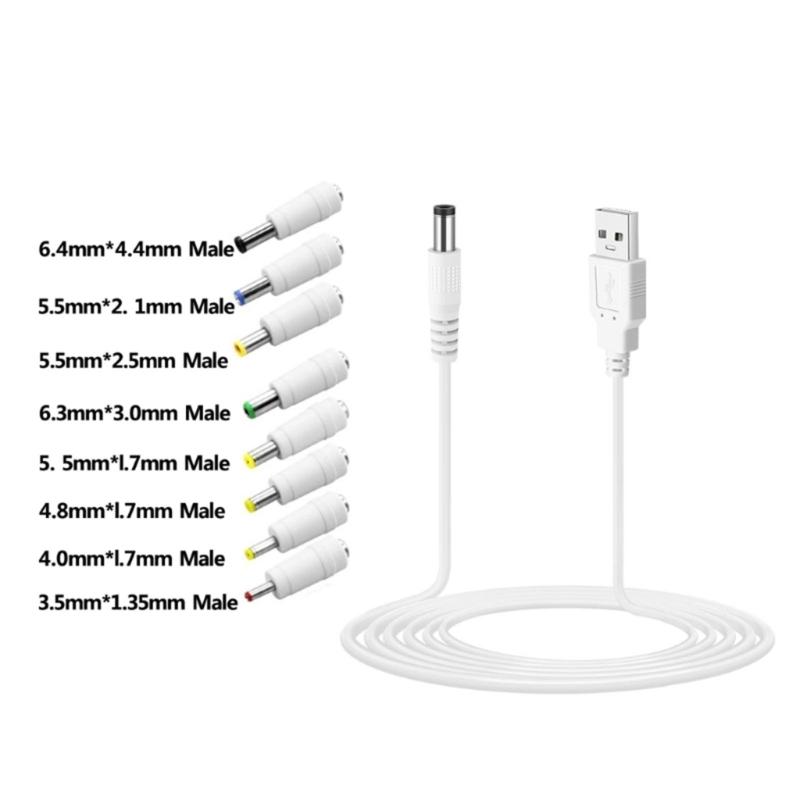 USB-усилитель USB в DC Повышающий преобразователь Кабель 5 В в DC9 В 12 В 5,5x2,5 мм 8 Коннекторов Адаптер-преобразователь питания Линия