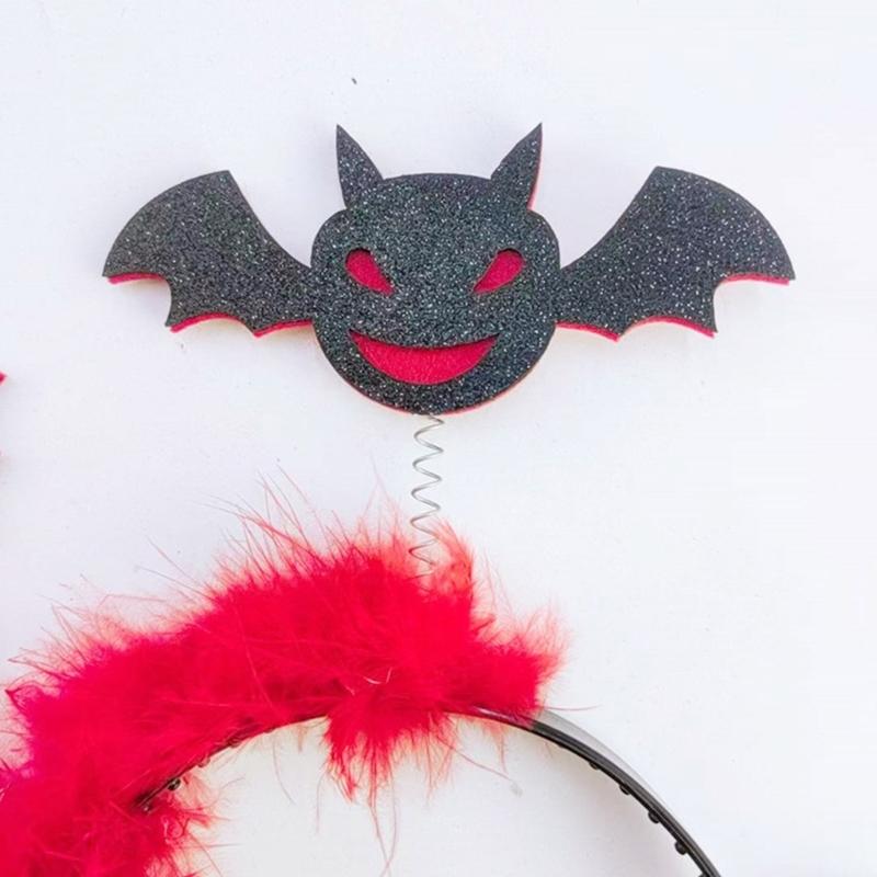 Gothics Sequins Bat Hairband for Adult Kids Cosplay Party Costume Day of the Death Bat Headpiece Halloween Accessories