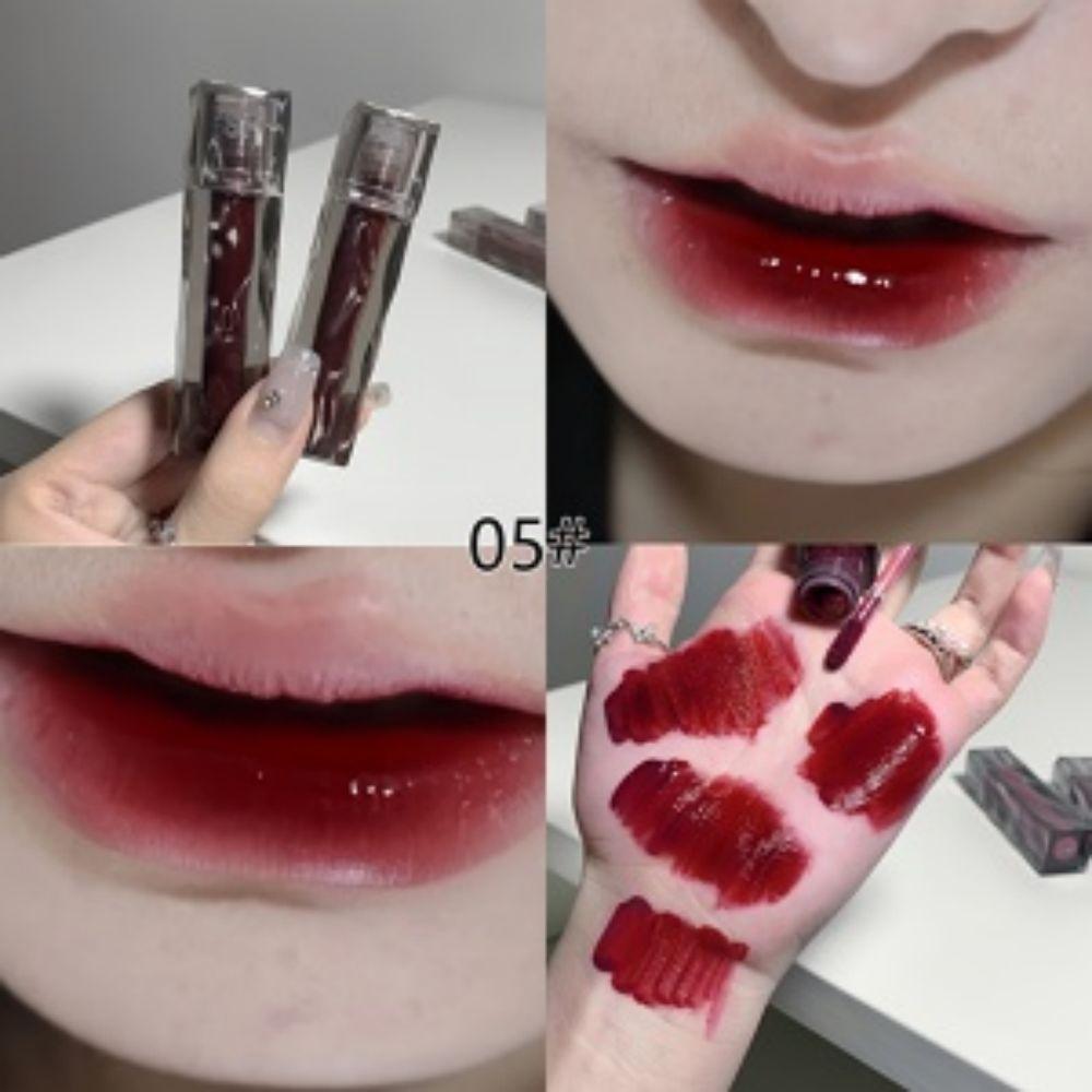 SHAQINUO Black Tube Moisturizing Lip Gloss 6 Colors Mirror Moisturizing Lip Glaze
