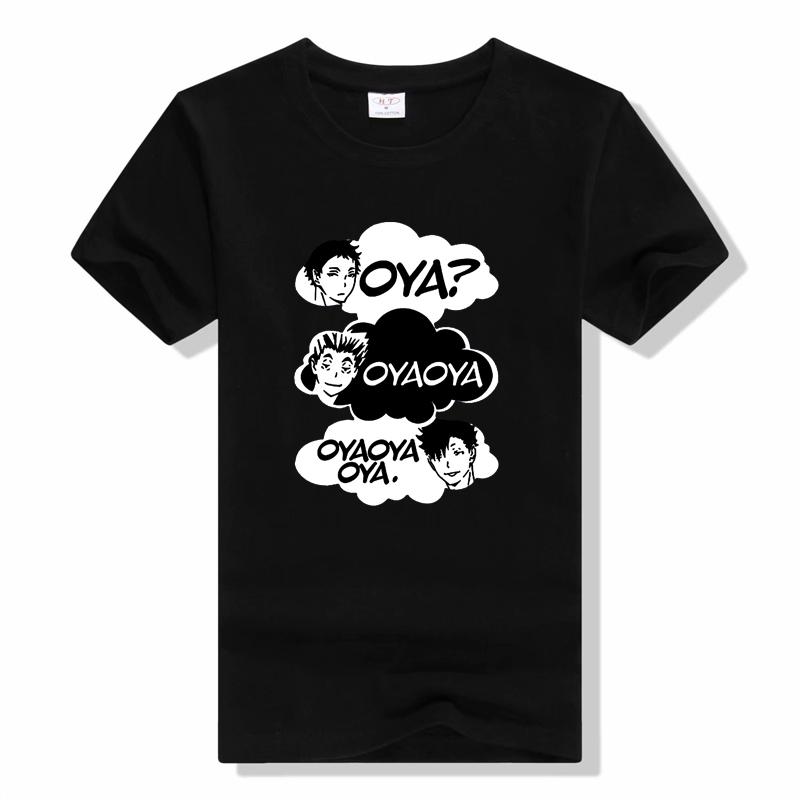 Oya Oya Oya Haikyuu Unisex Футболка унисекс Kuroo Anime Bokuto Manga Shoyo Волейбол Креативная футболка унисекс Футболка с коротким рукавом Хлопковые топы футболка