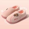Winter Cotton Slippers for Women's Home Wear, Extra Thick and Warm, Simple and Cute Couple Winter Cotton Shoes A283