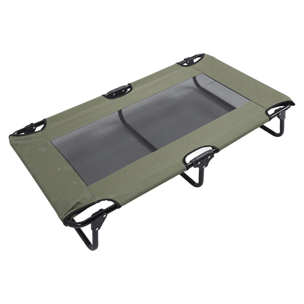 Raised Dog Bed Foldable Cooling Elevated Dog Bed Portable Raised Pet Cot for Outdoor Green