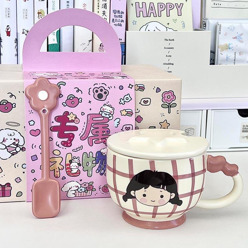 Кружка для питья для пар, высокая ценность, милая керамическая кружка с крышкой, офисная кружка для завтрака, подарок на день рождения