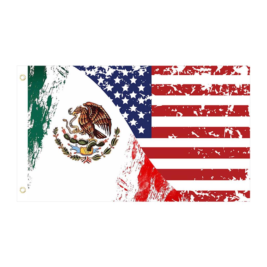 Флаг дружбы Америки и Мексики 3x5 футов - Не выцветающий - Холщовая полоса и двойная прострочка - Дружба навсегда флаг США и Мексики с латунными люверсами