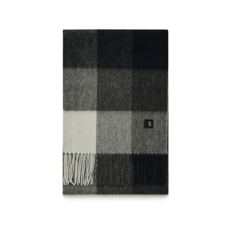 Шарф в клетку Velsey Wool 100% [Темно-серый]