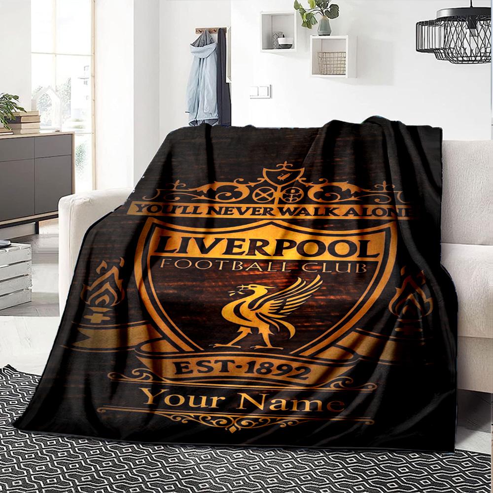 Liverpool Personalized Text Blanket Multi-purpose Personalized Blanket Soft Warm Cozy Throw For Couch Office Seaside Bed Four Seasons Multipurpose