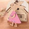 3PCS Natural Home Decorations Party Supplies Wood Crafts Cute Bunny Easter Rabbit Easter Ornaments