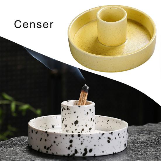 Горелка, держатель для ароматических палочек, керамическая чаша ручной работы с улавливателем золы, прочный уникальный дизайн, прочный поднос для благовоний