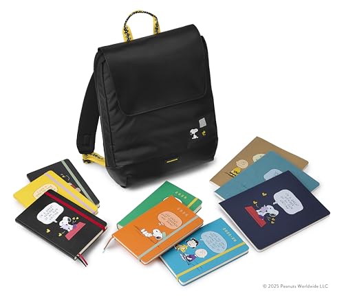 Moleskine Peanuts Metro Slim Backpack, Black, Fits 15-inch Laptop, ETLEPEMTBPBK
