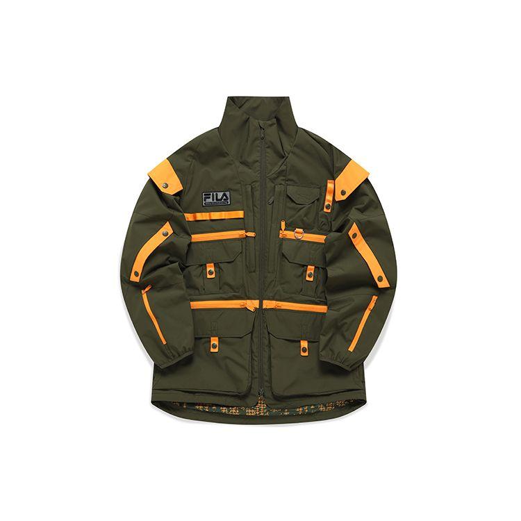 Fila Fusion X White Mountaineering Коллаборация Многокарманная Функциональная Логотип Уличная Рабочая Куртка Мужские куртки Темно-Зеленый T11M147703F-GN
