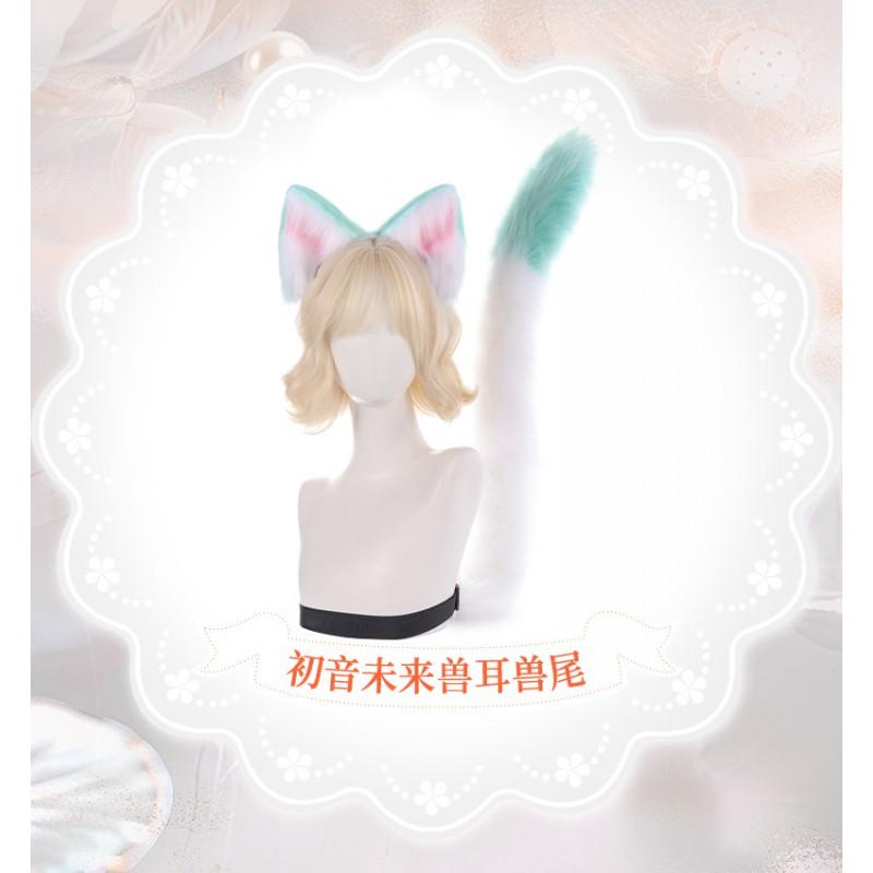 Halloween Animal Ear Tail Set Cosplay Headband Fluffy Plush Ears Costume Accessory Anime Con