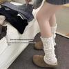 Women's Retro Ballet Wool Socks - Autumn & Winter, Long Calf-Length, Hollow Out, Korean Style Leg Warmers