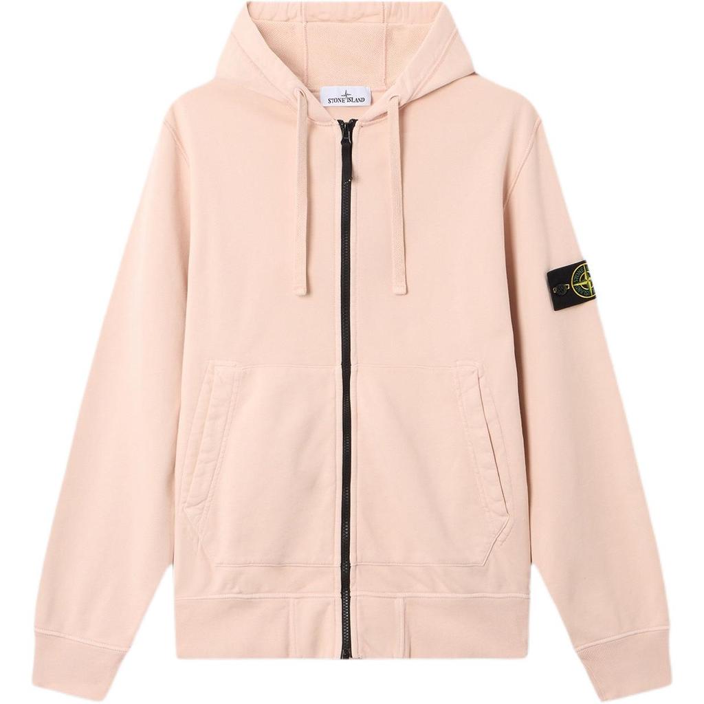 Stone Island Antique Rose Hooded Zip Long Sleeve Sweatshirt Men sweatshirt L2S156100061S0051V0082