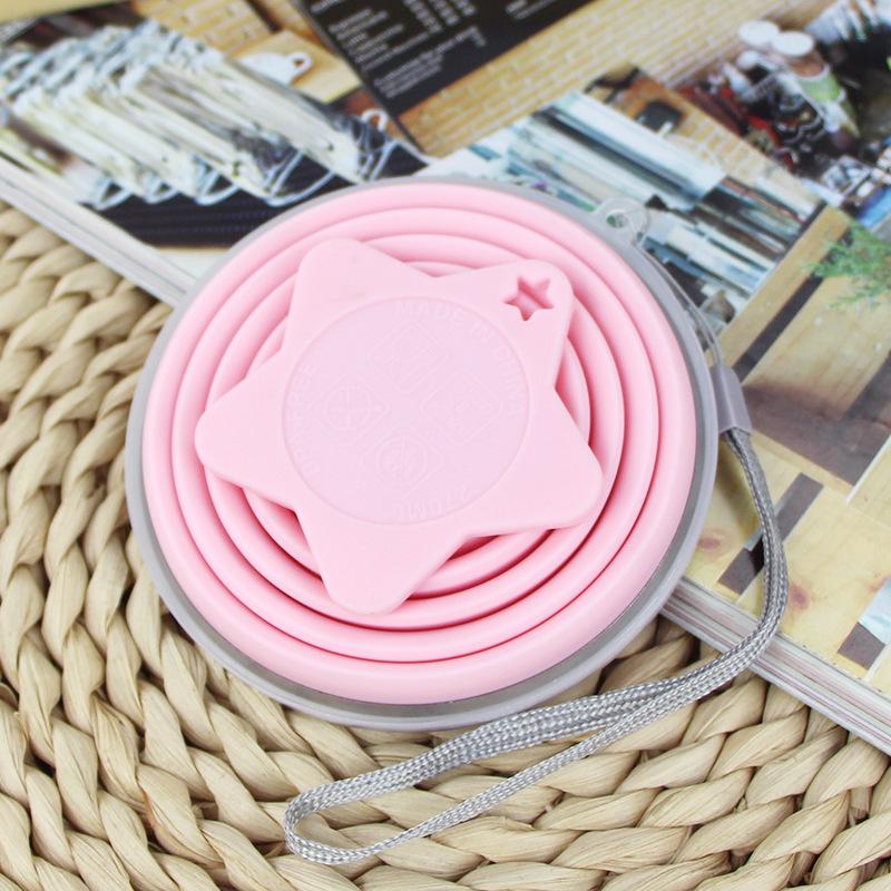 Креативная новая складная чашка из силикагеля, регулируемая чашка, портативная чашка для воды для путешествий на открытом воздухе, защита окружающей среды, с крышкой, подарочная чашка