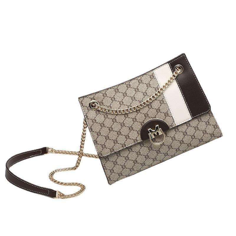 Сумка женская, новинка 2023, модная женская сумка на плечо с цепочкой и принтом в стиле ретро, универсальная ручная маленькая квадратная сумка через плечо