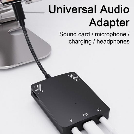 1 Набор Аудиоинтерфейс Адаптер Универсальный Plug-and-Play Стабильный Компактный Размер Быстрая Передача Внешняя Звуковая Карта