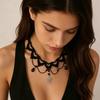 Accessories Small Black Bead Pendant Necklace Women's Fashion High Sense Necklace Black Lace Chain Clavicle Chain