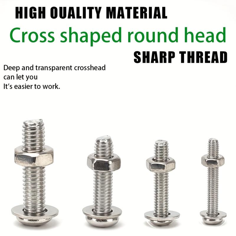 660pcs stainless steel Phillips head pan head screw, nut, and washer set; M2, M2.5, and M3 Phillips head bolt fastener set.