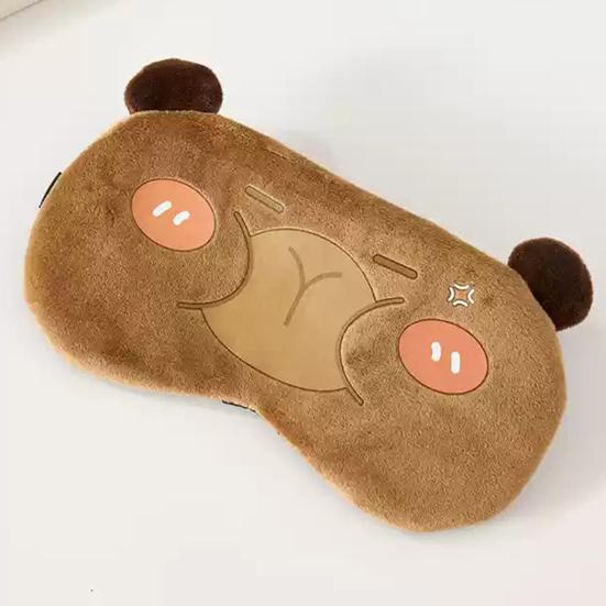 Капибара светонепроницаемый чехол для глаз с эластичной лентой плюшевый мультяшный зверь компресс на глаза для мужчин и женщин путешествия сон затемняющий чехол для глаз