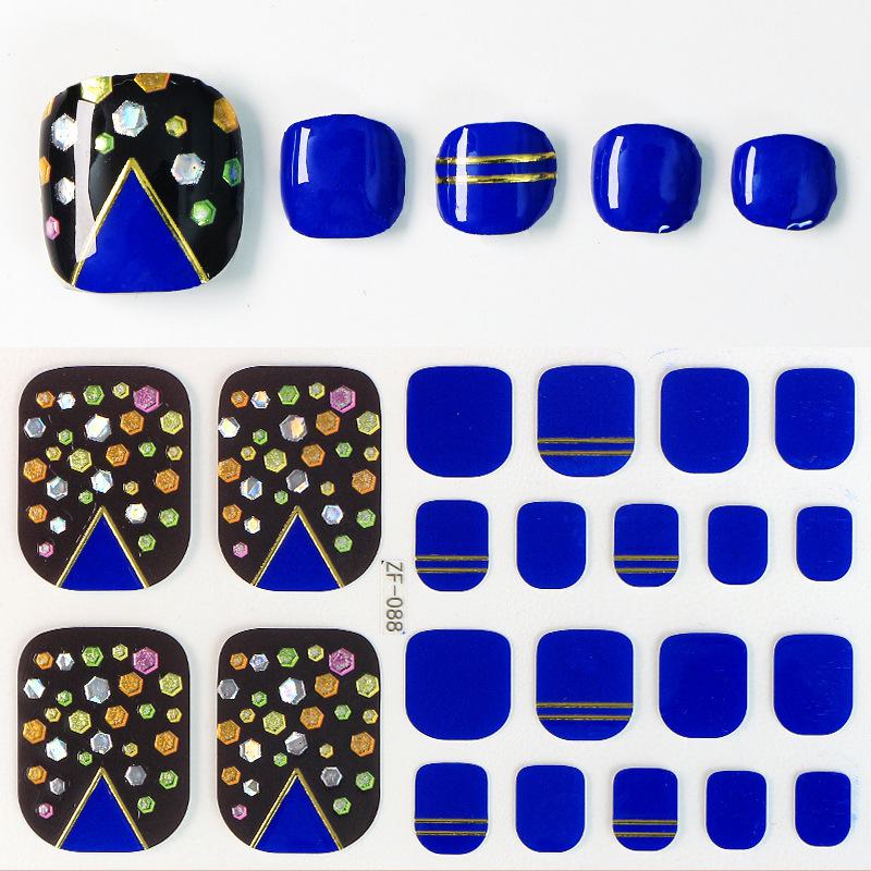 Наклейки на ногти с 3D-ромбовидным узором: Водостойкий, долговечный, отбеливающий для ног