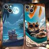 Чехол для телефона Cover для iPhone 17 16 15 14 13 12 Pro Max 11 Pro Max 17 AIR Plus Ударопрочный Мягкий ТПУ Корпус Забавный Закат Кот Fundas
