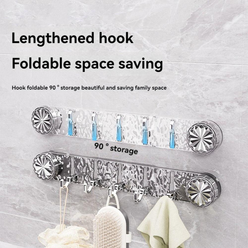 Transparent Wall Mounted Corrugated Row Hook 5 Hooks Sundries Storage Hook  Bathroom Accessories