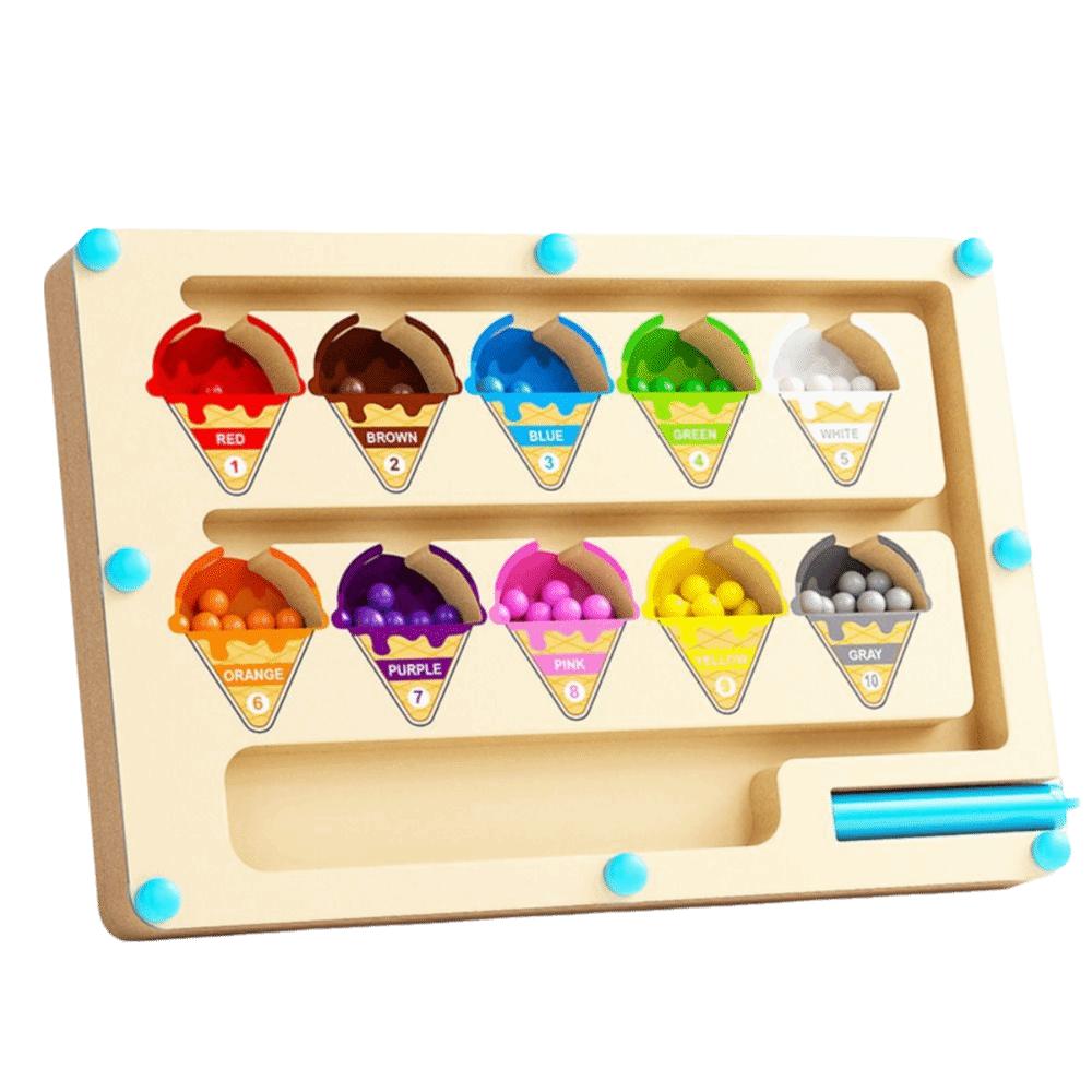 Wooden Board Magnetic Maze Toy Color Sorting Number Maze Toy  Puzzle Practice