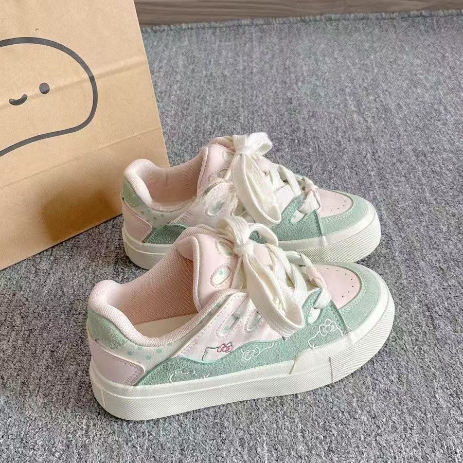 Корейская версия повседневной обуви для женщин весна-лето 2025 года, новые универсальные туфли на платформе, белые туфли на платформе