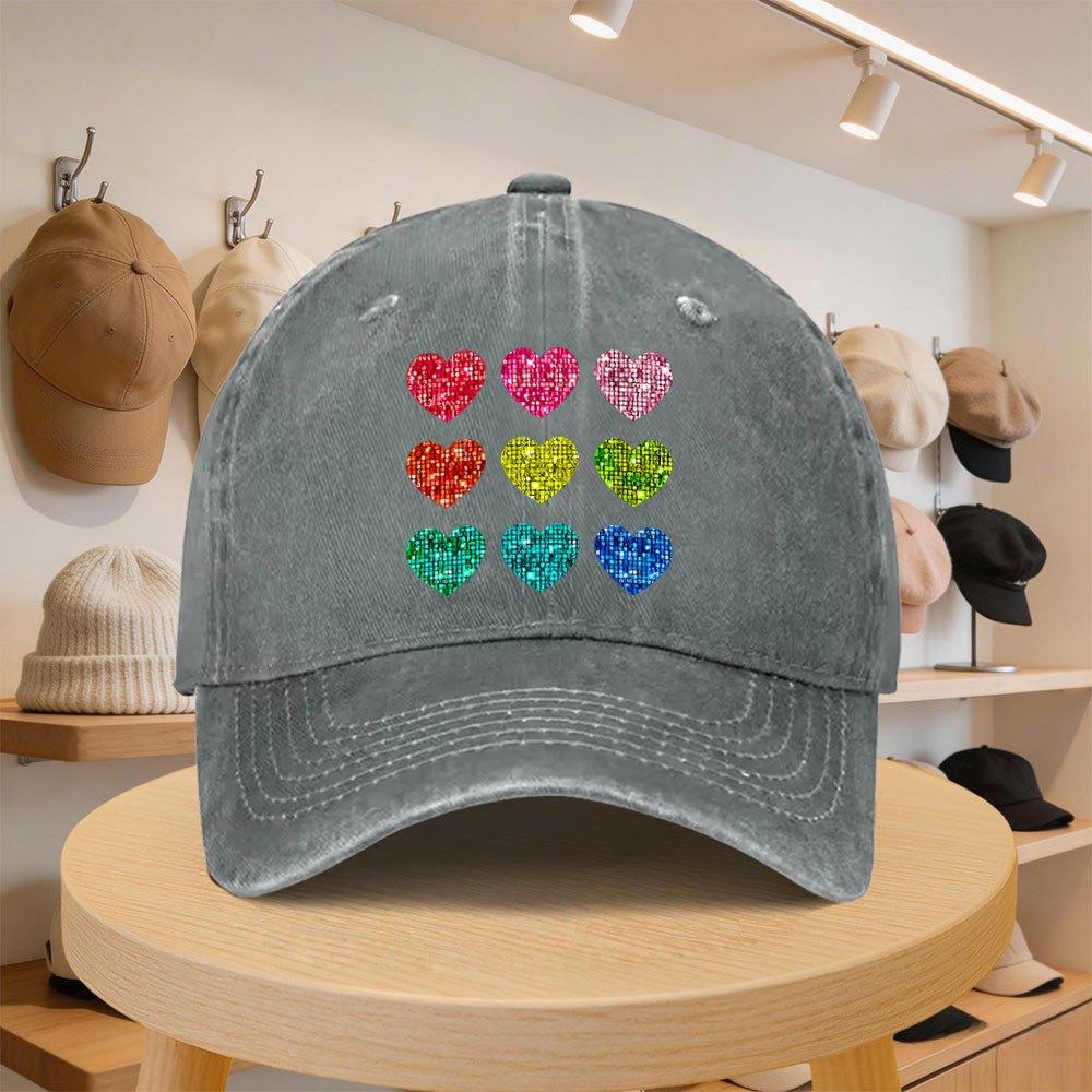 Unisexs Pixel Love Pattern Baseball Cap Adjustable Casual Hat for Autumn Travel Seaside Vacation Unisex Couples Cap