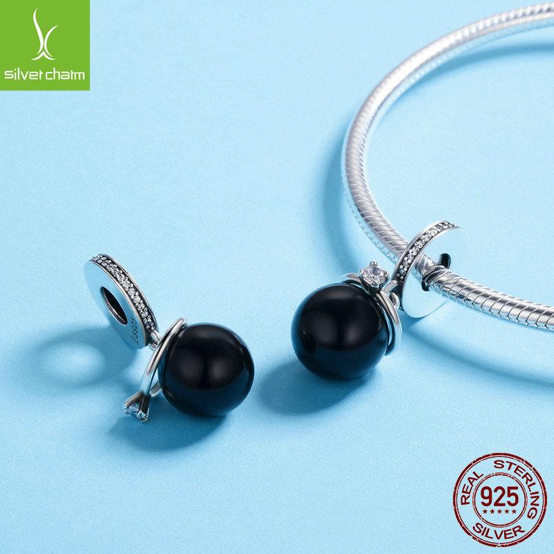 Black Pearl Pendant Necklace S925 Sterling Silver Loose Bead Versatile Diy Bracelet Accessories Scc572