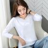 Women's Spring and Autumn Base Shirt T-shirt New Round Neck Long Sleeve T-shirt Simple Solid Color Cotton V-neck Large Size Inner T-shirt