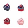 Composite Paper Ring Display Case Acrylic Jewelry Organizer Portable Heart Ring Box  Wedding