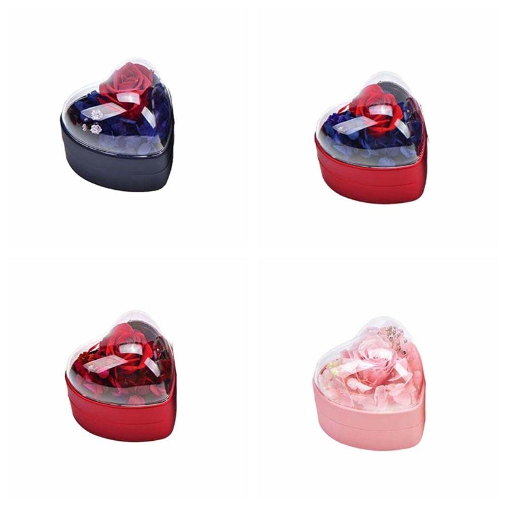 Composite Paper Ring Display Case Acrylic Jewelry Organizer Portable Heart Ring Box  Wedding