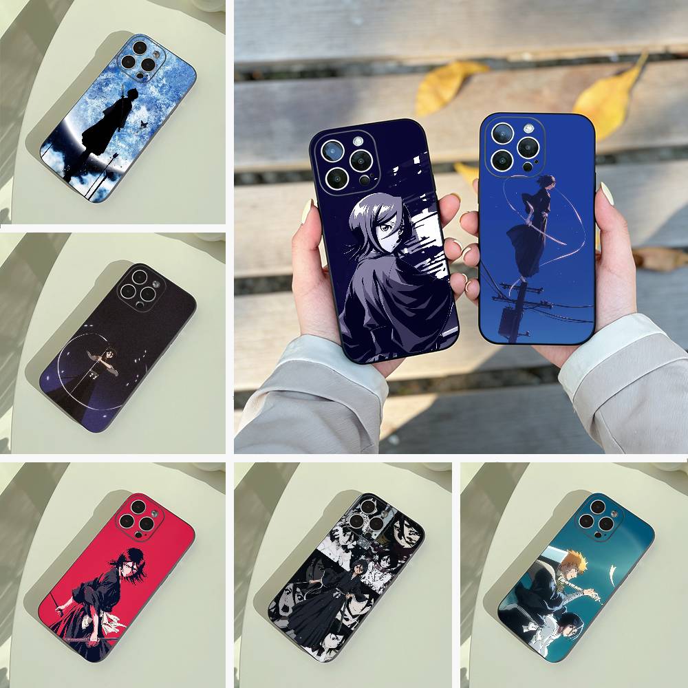 B-Bleach- anime- Rukia- Kuchiki Phone Case For iPhone 17,16,15,14,13,12,11 Pro Max,16/15/14Plus,XS Soft Black Cover