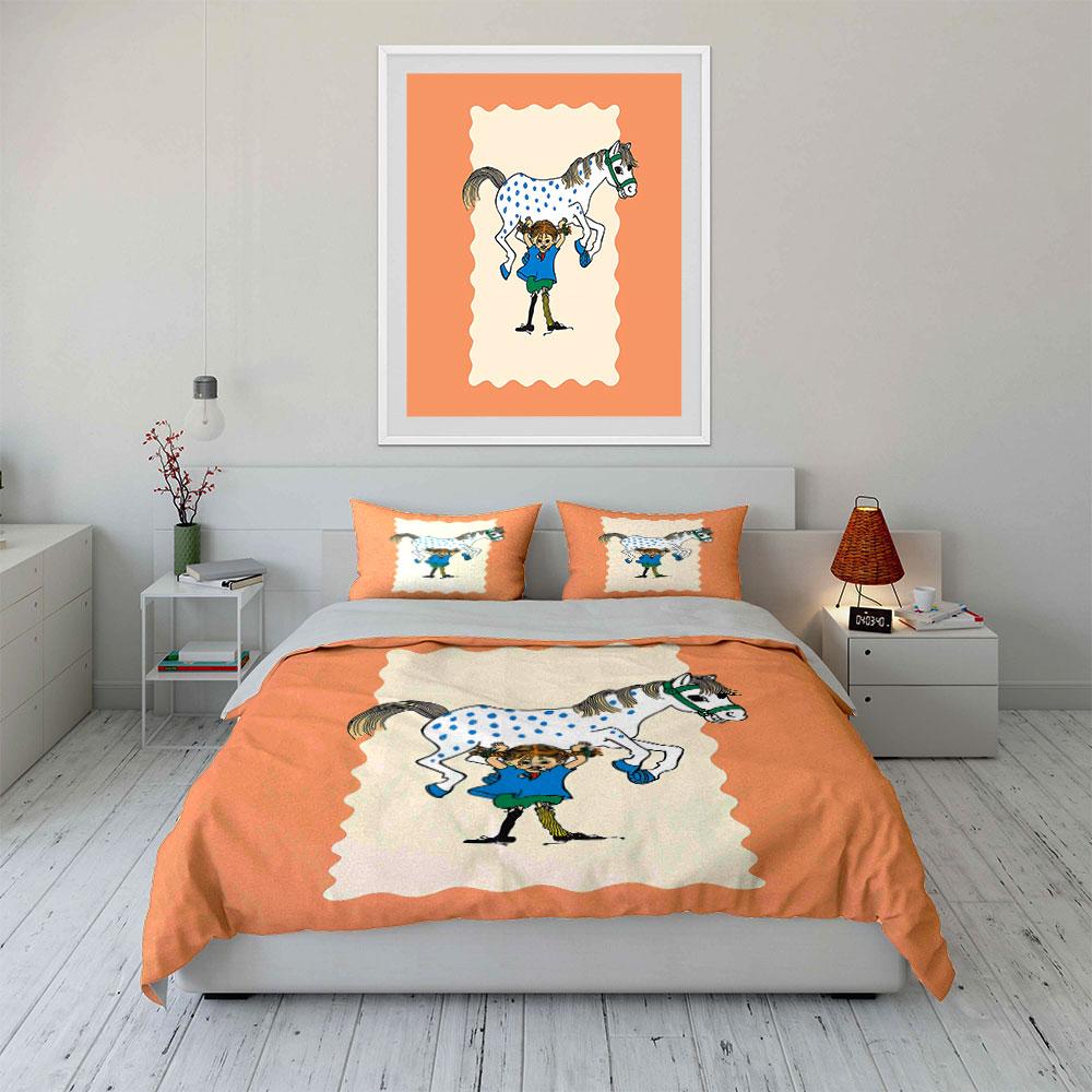"Cartoon Horse and Girl Bedding" Bedding Duvet Cover Set Duvet Cover Pillowcases (1 * Duvet Cover 2 * Pillowcases, without duvet insert)