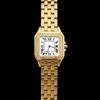Женские кварцевые часы Cartier Santos: Классический римский циферблат, ретро-квадратный дизайн, бриллиантовые акценты, водонепроницаемые.