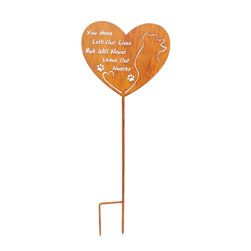 Pet Commemorative Plaque Garden Ornament Heart Shaped Memorial Plaque for Dog Cat Lover and Garden Decor Enthusiasts
