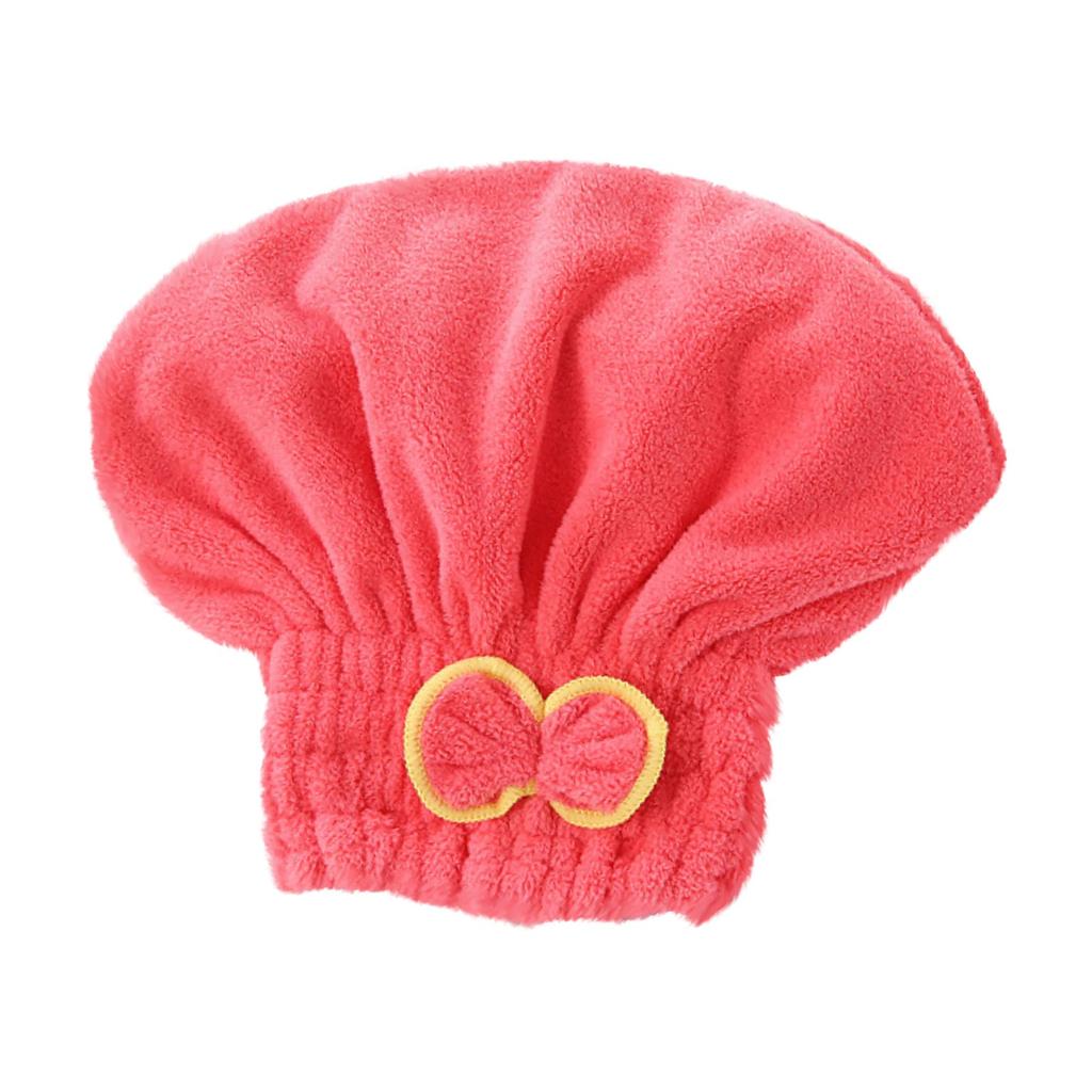 Шапочка для сухих волос для женщин с бантом, бархатная шапочка принцессы кораллового цвета, суперабсорбирующее полотенце для сухих волос, быстросохнущая повязка на голову, шапочка для душа