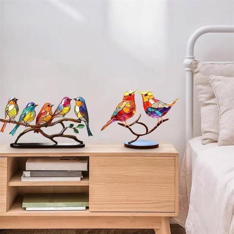 Акриловые птицы, декоративные украшения на ветках, украшения для групп птиц или украшения для домашнего офиса, 5 стилей